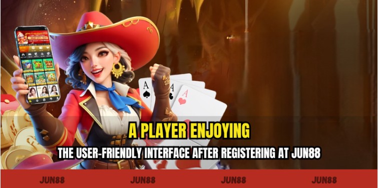 A player enjoying the user-friendly interface after registering at Jun88